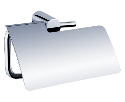 Toilet paper holder NAVA with cover | chrome
