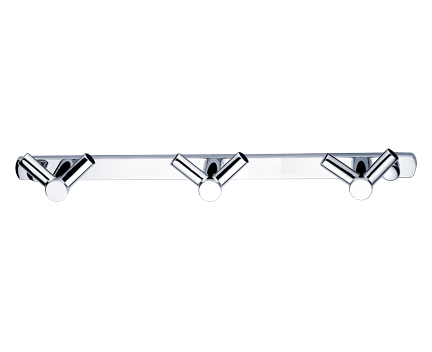 Towel holder with 3 hangers (double) | chrome