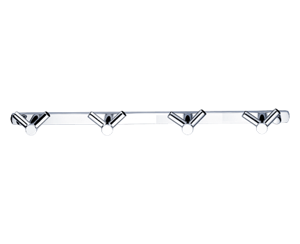 Towel holder with 4 hangers, double | chrome