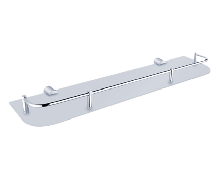 Shelf NAVA with railing 50cm | chrome