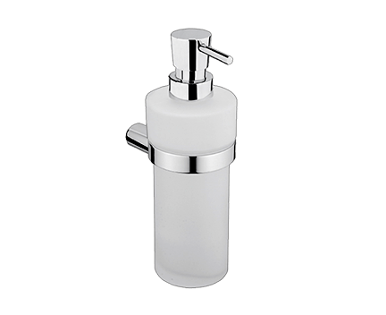 Soap dispenser with a cup of NAVA collection - frosted glass | chrome