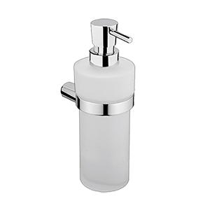 Soap dispenser with a cup of NAVA collection - frosted glass | chrome