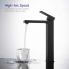 Sink faucet CUBE upright lever mixer, high | black mattte