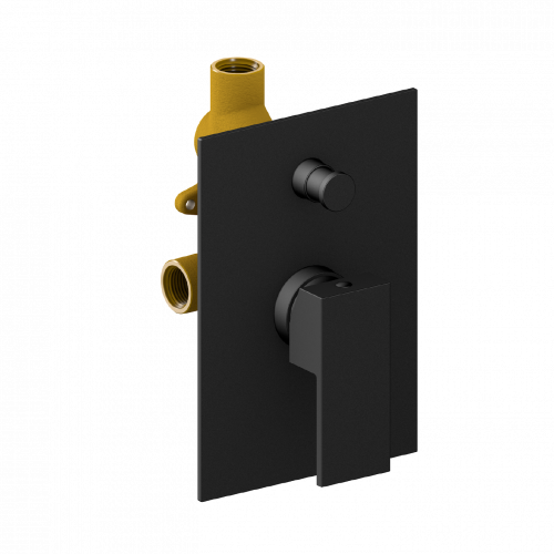 Concealed module CUBE | lever, two-way | black mattte