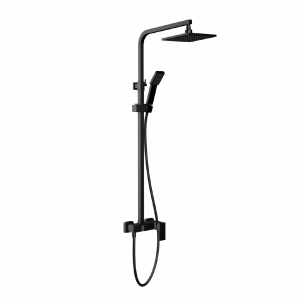 Shower sets | wall mounted sets lever | with head 200x200 | black mattte | CUBE