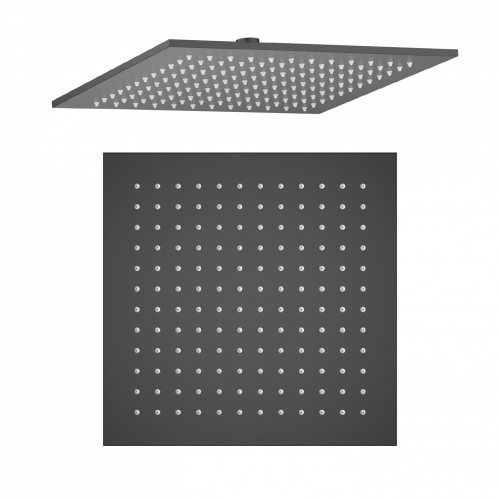 Sprchová hlavica CUBE | závesná | 300 x 300 mm | čtvercový | čierná mat