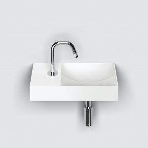 Vessel or wall-mounted sink VALE 380 x 190 x 70 | with tap hole left | white