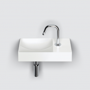 Vessel or wall-mounted sink VALE 380 x 190 x 70 | with tap hole right | white