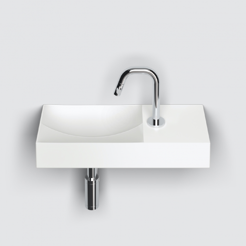 Vessel or wall-mounted sink VALE 450 x 190 x 70 | with tap hole right | white