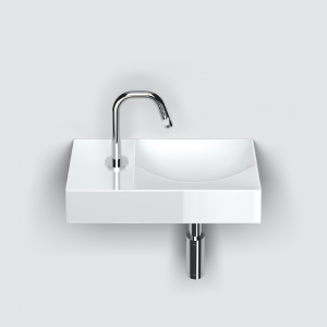 Vessel or wall-mounted sink VALE 380 x 190 x 70 | with tap hole left | white