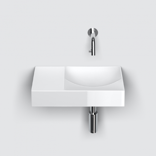 Vessel or wall-mounted sink VALE 380 x 190 x 70 | white