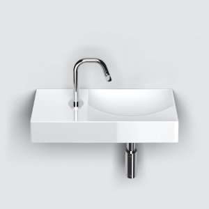 Vessel or wall-mounted sink VALE 450 x 190 x 70 | with tap hole left | white