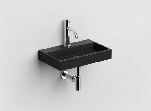 Vessel or wall-mounted sink MINI WASH ME 380 x 240 x 70 | with tap hole | black