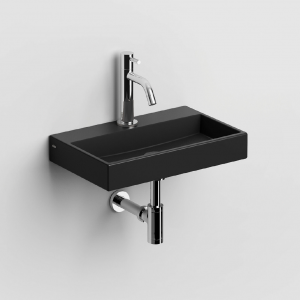 Vessel or wall-mounted sink MINI WASH ME 380 x 240 x 70 | with tap hole | black