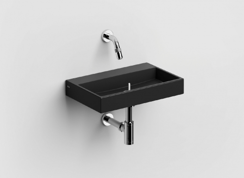 Vessel or wall-mounted sink MINI WASH ME 380 x 240 x 70 | without tap hole | black