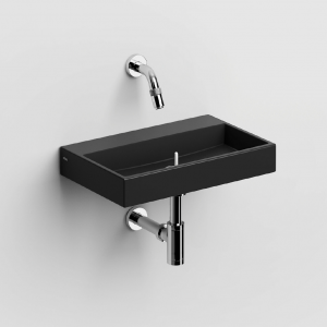 Vessel or wall-mounted sink MINI WASH ME 380 x 240 x 70 | without tap hole | black