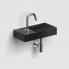 Vessel or wall-mounted sink VALE 380 x 190 x 70 | with tap hole left | black