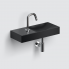 Vessel or wall-mounted sink VALE 450 x 190 x 70 | with tap hole left | black