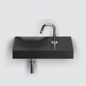 Vessel or wall-mounted sink VALE 450 x 190 x 70 | with tap hole right | black