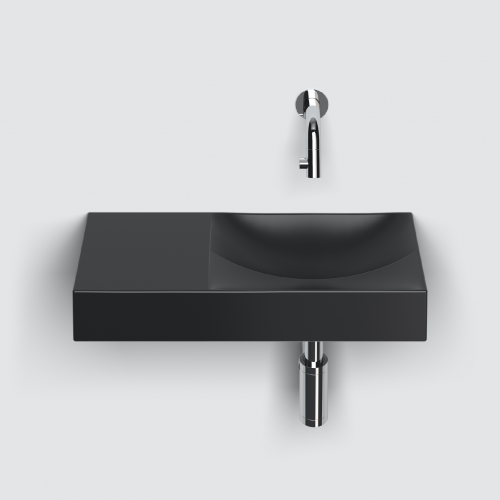 Vessel or wall-mounted sink VALE 450 x 190 x 70 | black