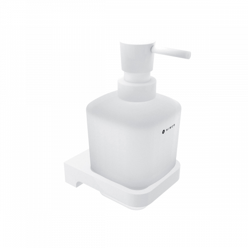 Soap dispenser with a cup of Maya collection - frosted glass | white matte