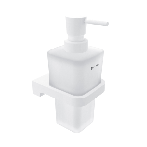 Soap dispenser with a cup of Maya collection - frosted glass | white matte