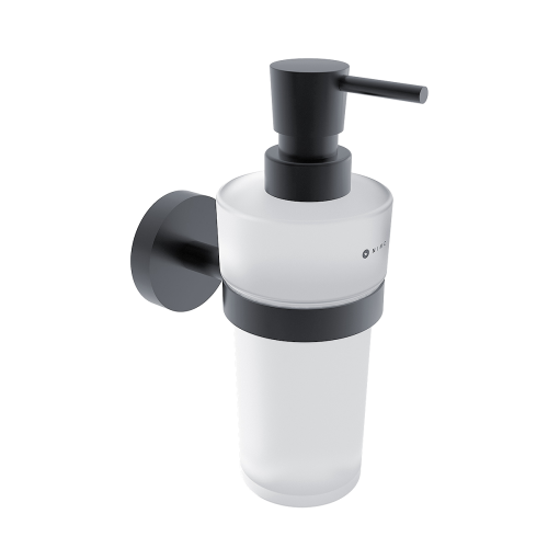 Soap dispenser with a cup of Unix collection - frosted glass | black