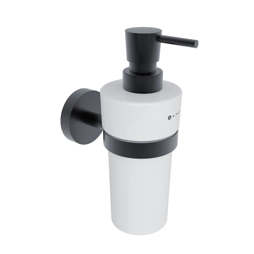 Unix soap dispenser with ceramic container | black