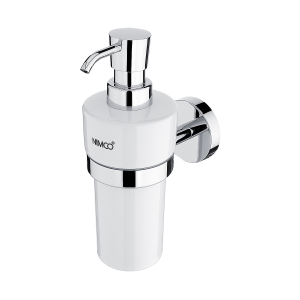 Unix soap dispenser with ceramic container | plastic/chrome