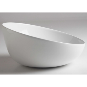 DOME OBLIQUO washbasin 450 x 450 x 240 mm on the board round | Spring yellow mattte