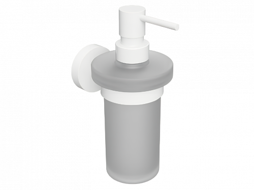 Soap dispenser with a cup of White collection - frosted glass