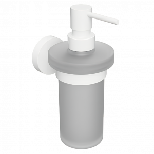 Soap dispenser with a cup of White collection - frosted glass