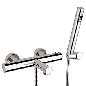 Bathtub faucet fixtures X STYLE | wall-mounted | Thermostatic | chrome gloss | white mattte