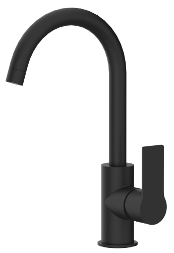 Sink mixer ENERGY stand lever | 126 mm | with swivel nozzle | black mattte