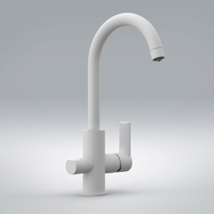 Sink faucet  lever with spray jet | white mattte