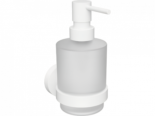 Soap dispenser with a cup of White collection - frosted glass