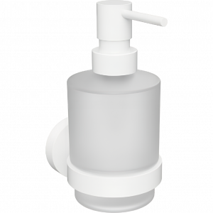 Soap dispenser with a cup of White collection - frosted glass