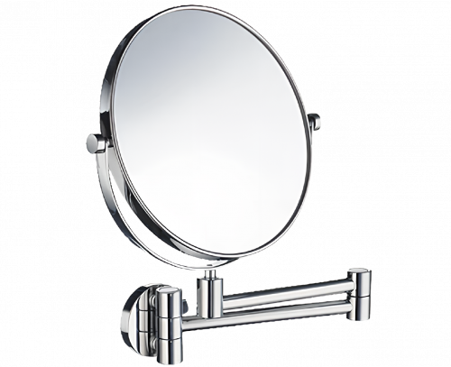 Make-up / shaving mirror wall-mounted with arm, small | 5x | Smedbo