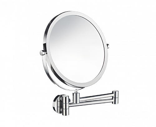 Make-up / shaving mirror wall-mounted with arm, small | 7x | Smedbo