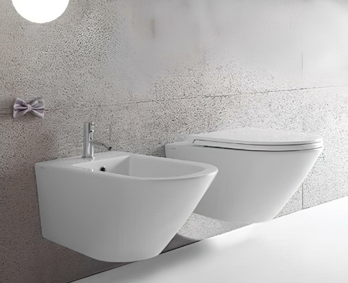 Wall-mounted toilet WC Forty3 | 570x360x330 mm | White gloss | Rimless