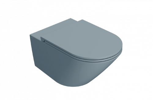 Wall-mounted toilet WC Forty3 | 570x360x330 mm | Blue mattte | Rimless