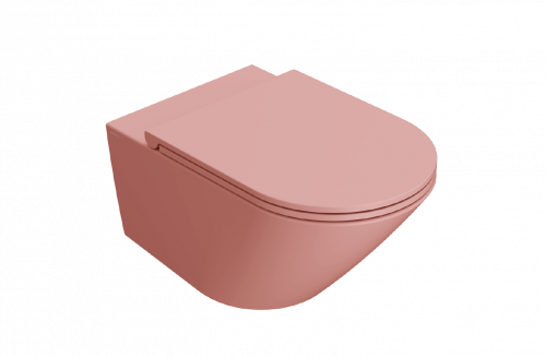 Wall-mounted toilet WC Forty3 | 570x360x330 mm | Pink mattte | Rimless