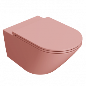 Wall-mounted toilet WC Forty3 | 570x360x330 mm | Pink mattte | Rimless