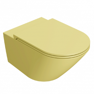 Wall-mounted toilet WC Forty3 | 570x360x330 mm | Mustard yellow mattte | Rimless