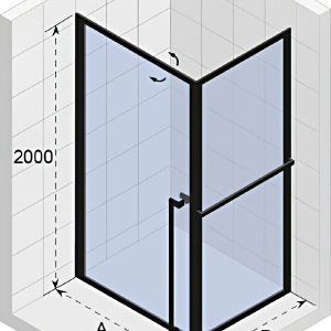 GD201 | Sprchová zástěna - rohová | LUCID | 900 x 800 mm | černá mat