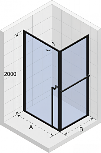 GD201 | Sprchová zástěna - rohová | LUCID | 900 x 900 mm | černá mat