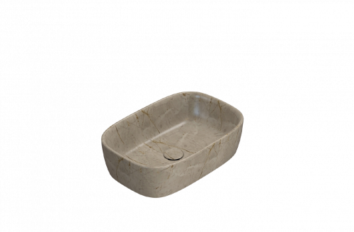 Washbasin GENESIS | on board | 550 x 370 x 150 mm | Brown guilloche mattte