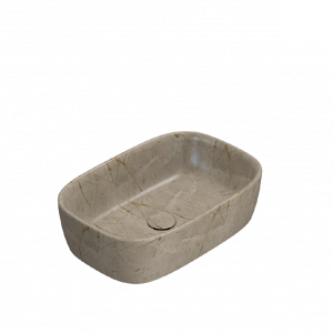 Washbasin GENESIS | on board | 550 x 370 x 150 mm | Brown guilloche mattte