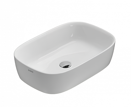 Washbasin GENESIS | on board | 600 x 400 x 150 mm | White gloss