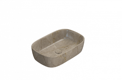 Washbasin GENESIS | on board | 600 x 400 x 150 mm | Brown guilloche mattte